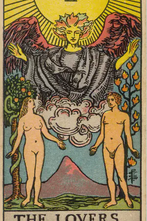 Upright Major Arcana card 06, The Lovers