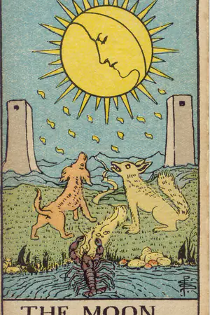 Upright Major Arcana card 18, The Moon