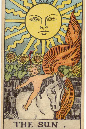 Upright Major Arcana card 19, The Sun