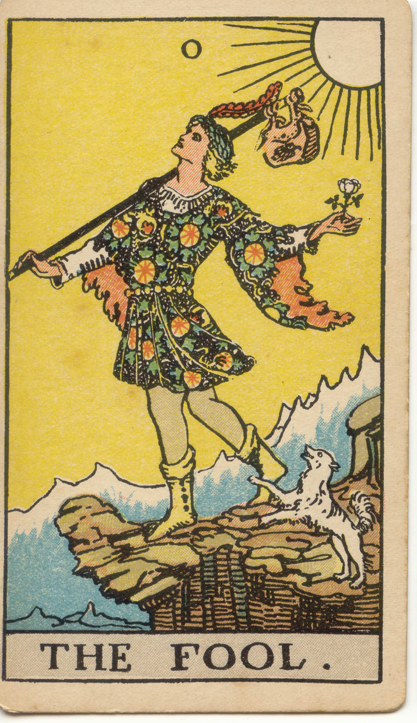 Upright Major Arcana card 00, The Fool