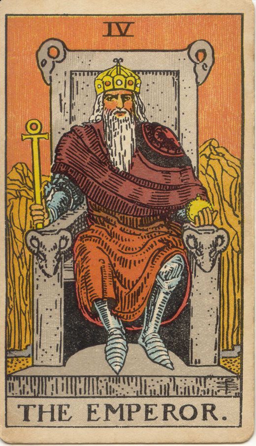 Upright Major Arcana card 04, The Emperor