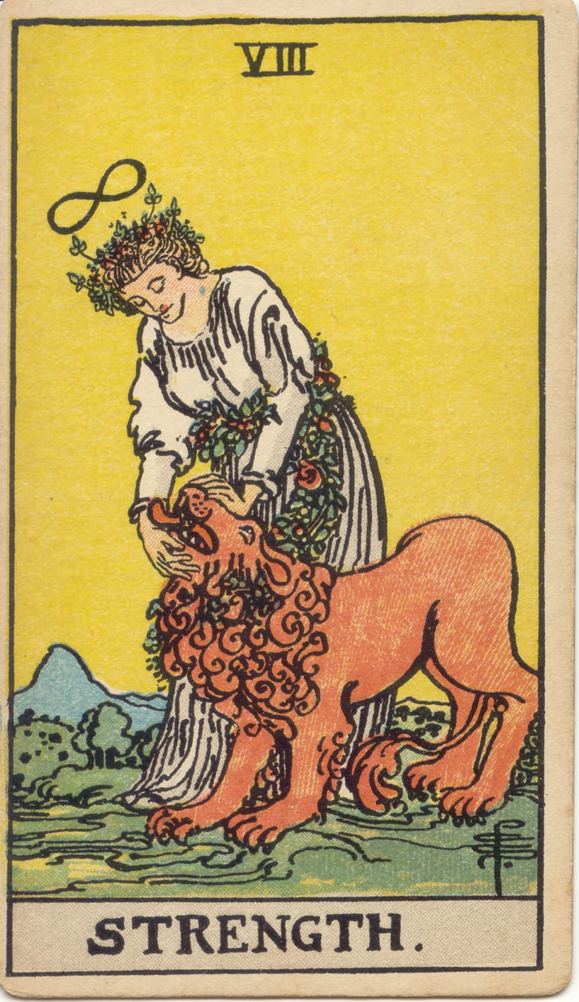Upright Major Arcana card 08, Strength