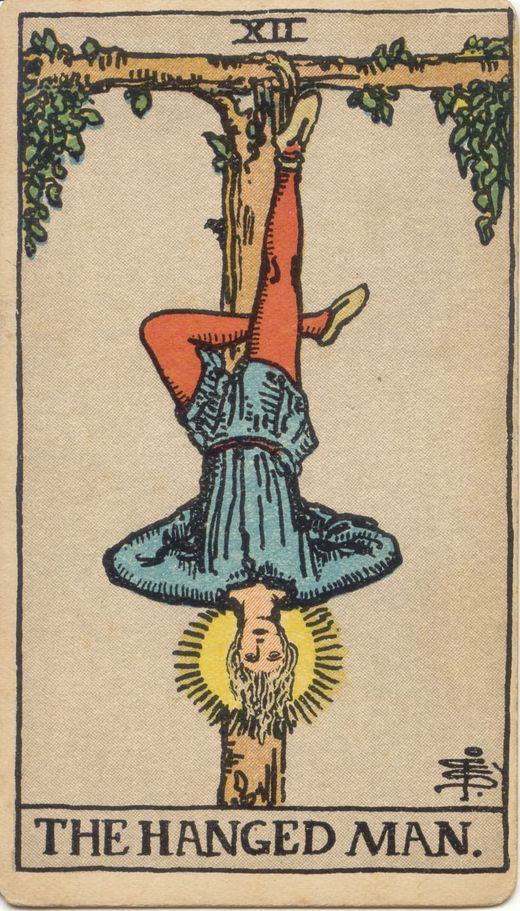 Upright Major Arcana card 12, The Hanged Man