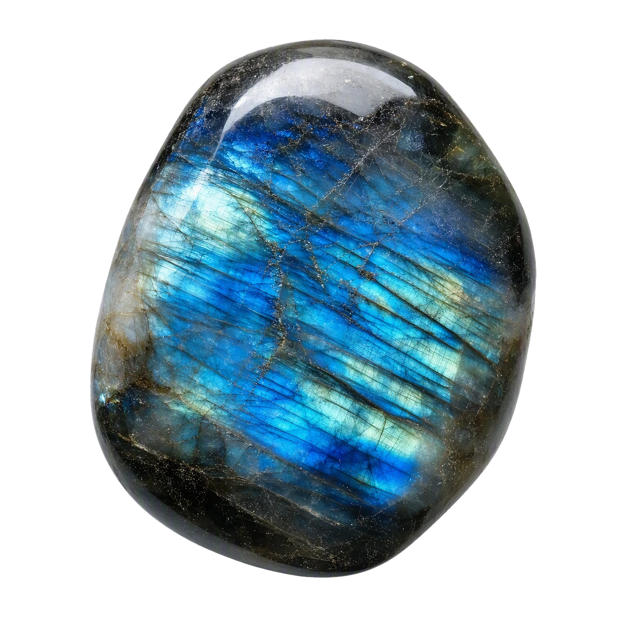 Reference illustration: grouped rough labradorite showing restrained blue-green labradorescence on broken faces.