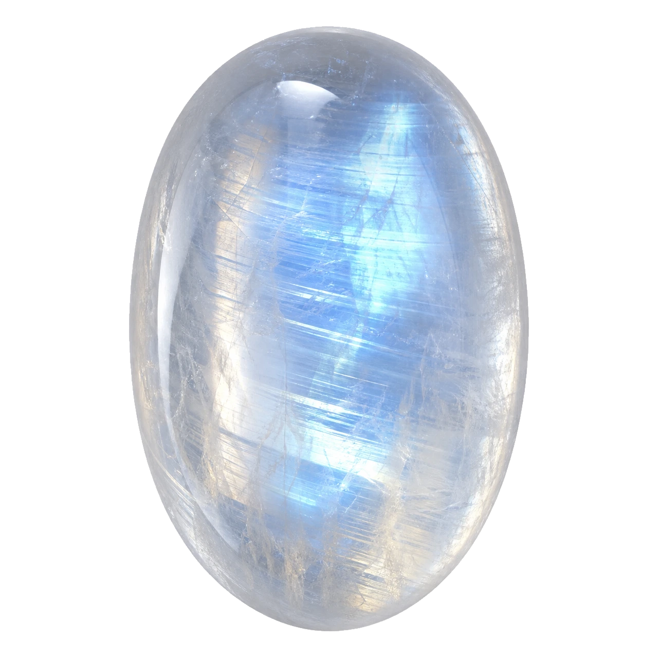 Reference illustration: grouped rough moonstone with soft ivory feldspar and subtle floating adularescence.