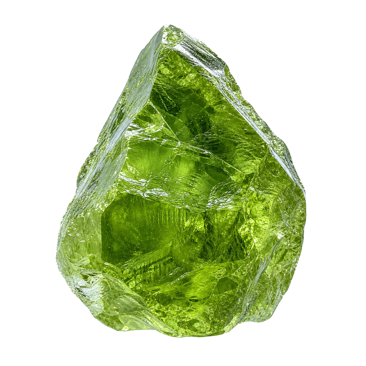 Reference illustration: grouped rough peridot olivine crystals and grains in natural olive-green tones.