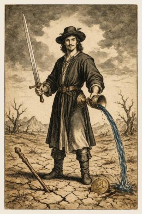 Reverse Tarot card 00, The Deceiver