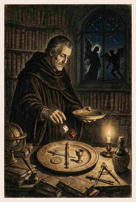Reverse Tarot card 01, The Magus