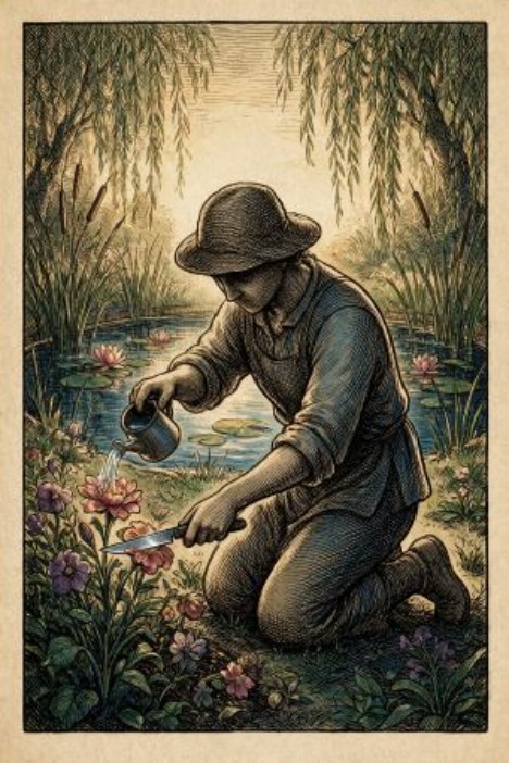 Reverse Tarot card 08, The Gardener