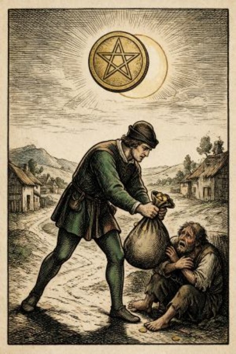 Reverse Tarot card 14, The Tax